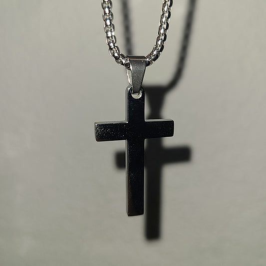 Collar cruz plateada | Acero quirúrgico