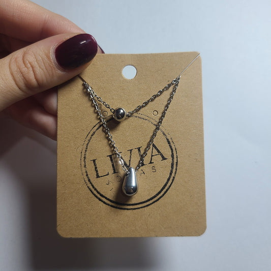 Collar doble plateado | Acero quirúrgico