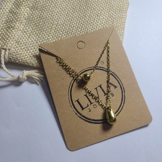 Collar doble dorado | Acero quirúrgico